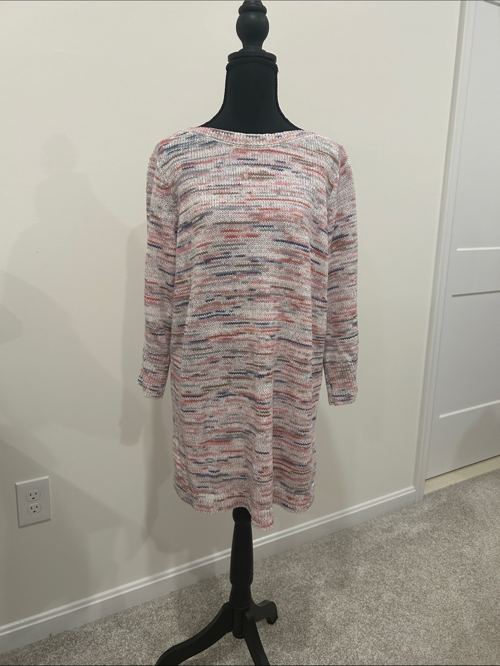 J. Jill Multicolor Knit Long Sleeve Sweater Dress